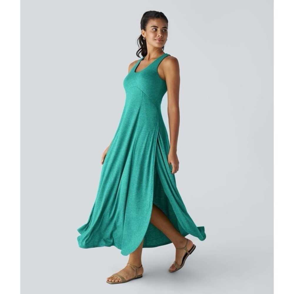 HALARA Green Maxi Tank Dress